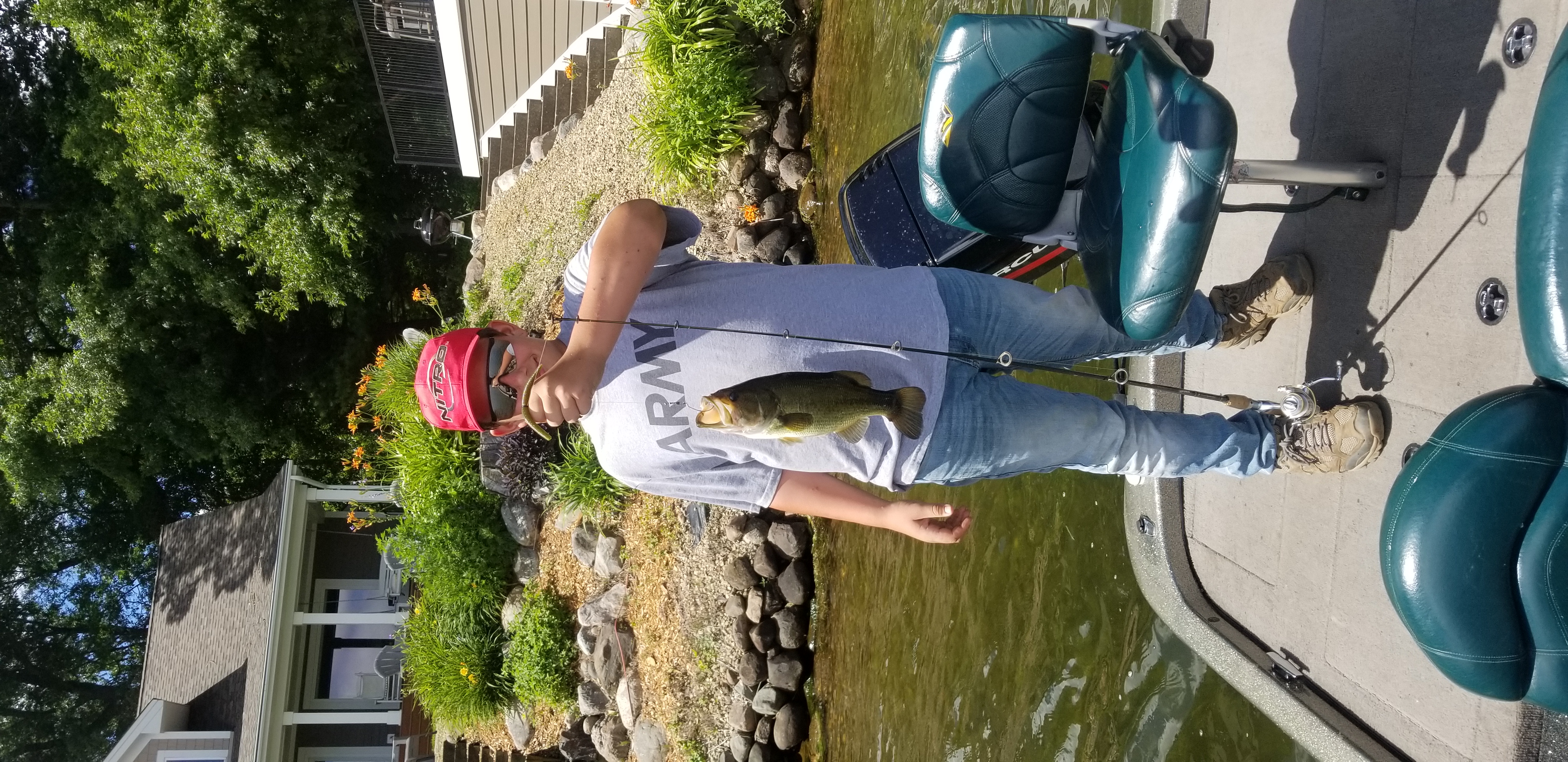 Fishing from the Nitro bass boat